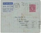 GB 1951 Air Letter GVI 6d slogan CIVIL DEFENCE JOIN NOW / LONDON.W.C. to VIETNAM