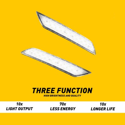 White Car Rear Bumper Reflector Light For 2013-2015 Honda Civic Sedan Waterproof