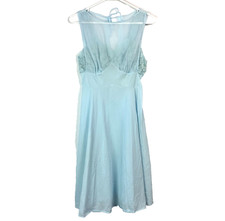 Vintage Hollywood Vassarette Sheer Blue Lace Nightie Nightgown