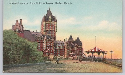 Quebec City Canada, Chateau Frontenac from Dufferin Terrace, Vintage Postcard
