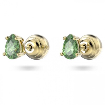 Pendientes botón Stilla Swarovski talla pera verdes tono oro 5639120