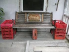 Vintage Coca-Cola Cast Iron & Wood Park Bench Michigan Pick Up