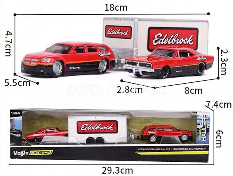 Maisto 1:64 2006 Magnum R/T Trailer 1969 Charger Haulers
