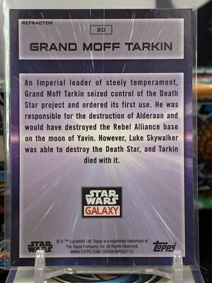 Star Wars Topps Galaxy Grand Moff Tarkin Refractor 20 5M | eBay