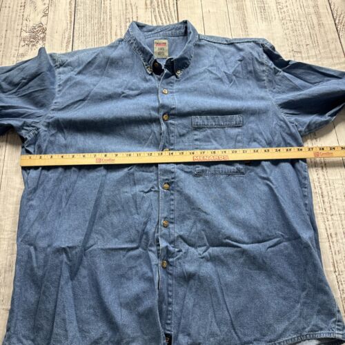 DICKIES DENIM BUTTON SHIRT MEN'S SIZE 3XL BLUE WORKWEAR - Picture 13 of 15