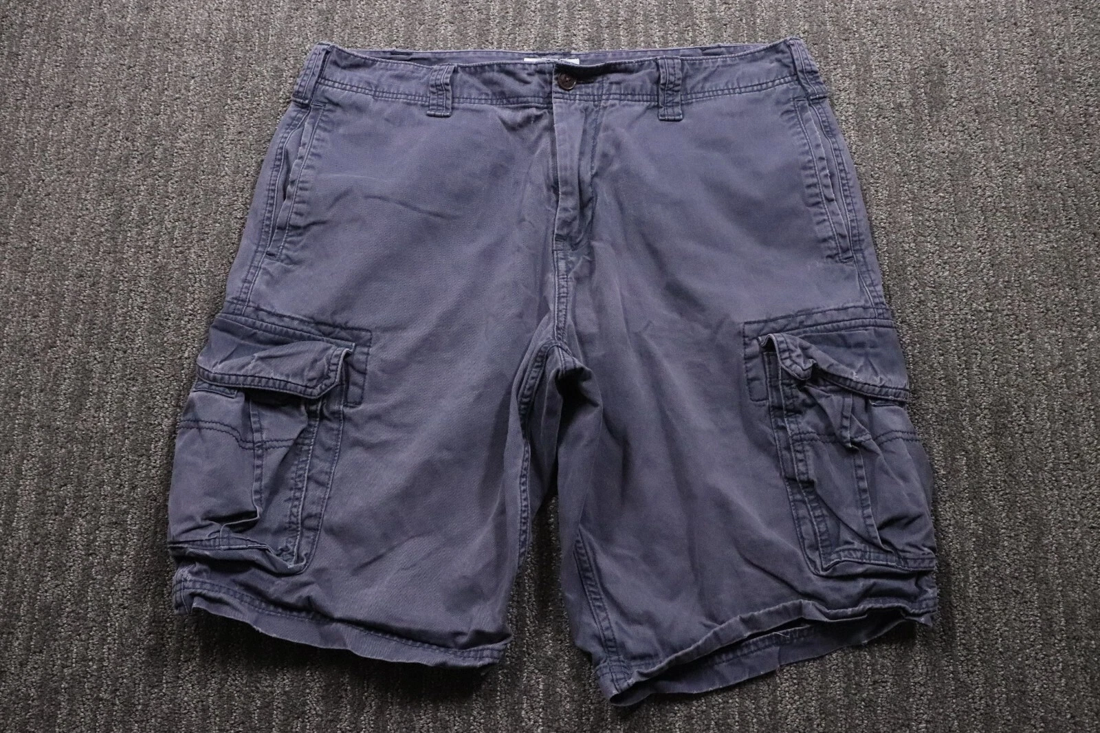 Gap Y2k Cargo Shorts Men 34x10 Blue Canvas Utility Grunge Hiking Outdoor Beach