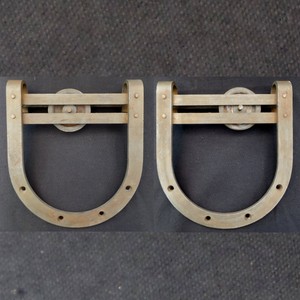 Antique Farm House Barn Door Hardware Large Horseshoe Rollers