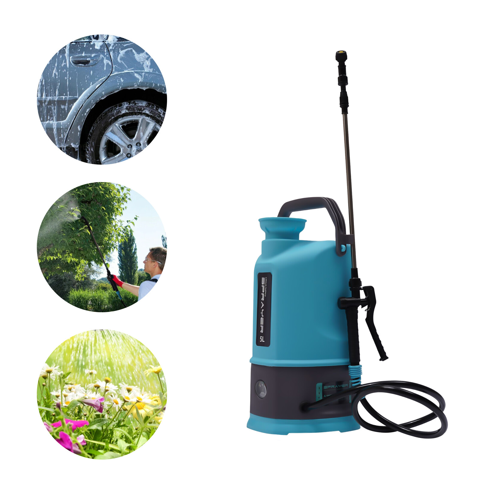 5L Weed Sprayer Garden Battery Powered Adjustable Spraying Machine 3.2 Gallon