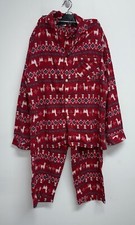 North Pole Pajamas Adult Large Tall Winter Flannel Holiday Christmas Red Mens