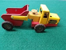 Vintage Line Mar Toys Hopper Dump Truck JAPAN RED YELLOW MISSING TIRE