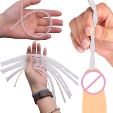 White Silicone Penis Sounding Stretching Plug Stretcher Dilator Enhancer Trainer