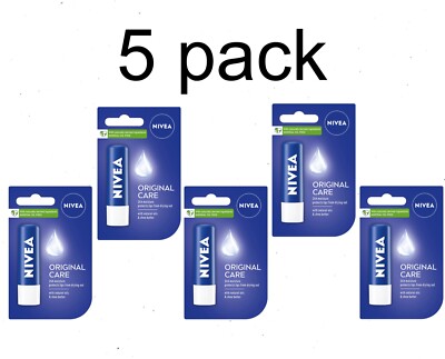 5x Lip Balm NIVEA ORIGINAL CARE, 4.8 g