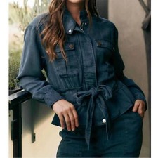 DEAR JOHN DENIM austin drop shoulder jacket gray/black size small Classic
