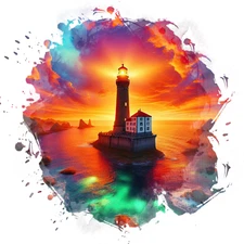 XXL 18X18 Car Sticker Majestic Lighthouse Weatherproof Vinyl Decal
