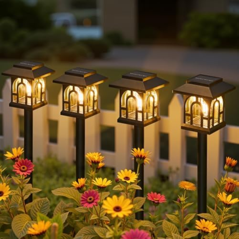 NEEMO 8 Pezzi Luci Solari da Giardino, Vintage Lampade Solari da Giardino con Lu