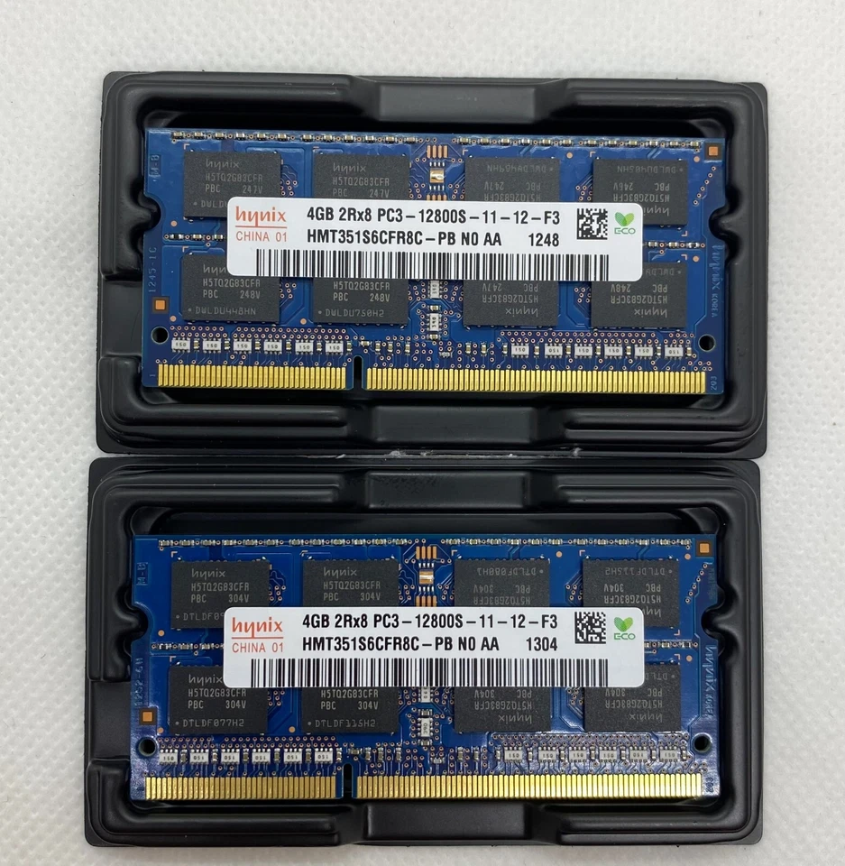 2x 4GB 2Rx8 DDR3-RAM PC3-12800S-11-12-F3 1600MHz Hynix Notebook Arbeitsspeicher