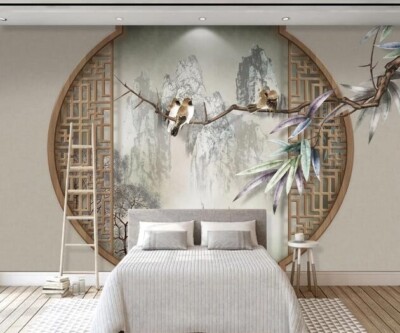 3D Mountain Branches G3333 Wallpaper Wall Murals Removable Self-adhesive Honey