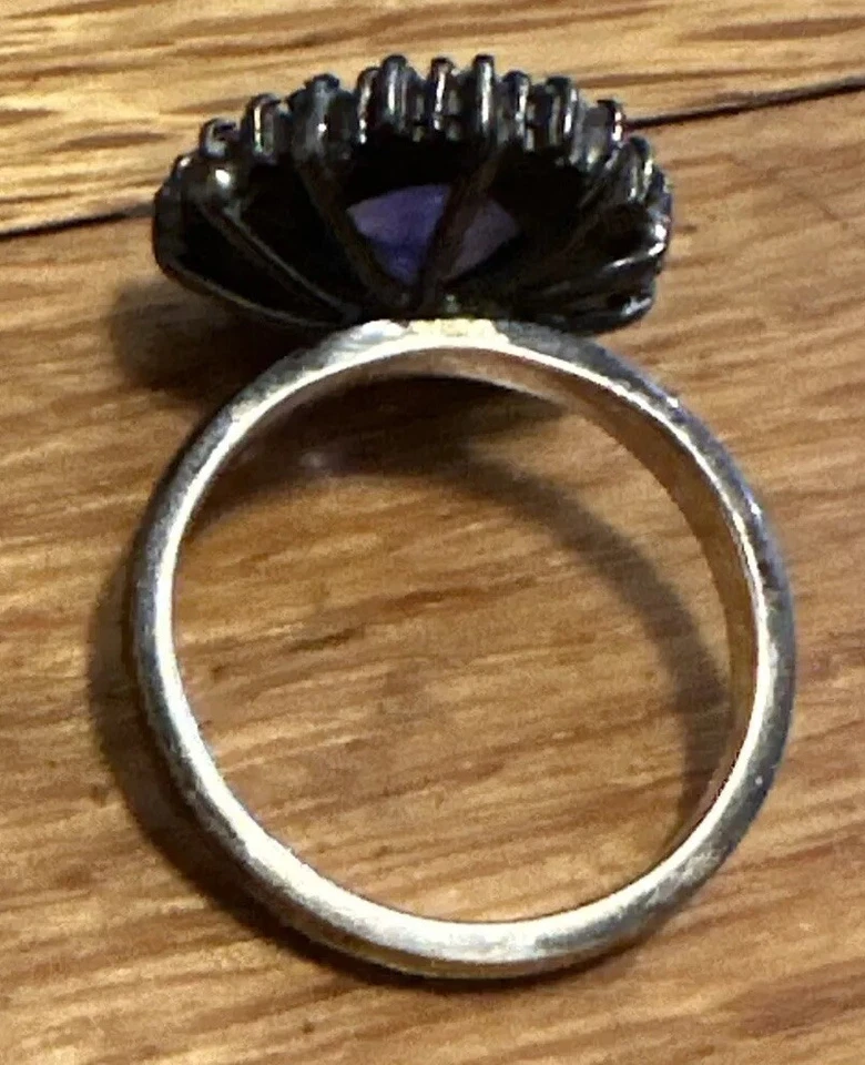 Anillo Tanzanita Natural y Diamantes 925 Foto 4 de 4