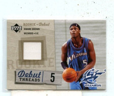 KWAME BROWN 2005-06 Upper Deck Rookie Debut Threads  #DT-KW