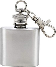 LLAVERO de acero inoxidable anillo mini frasco para beber 1 oz