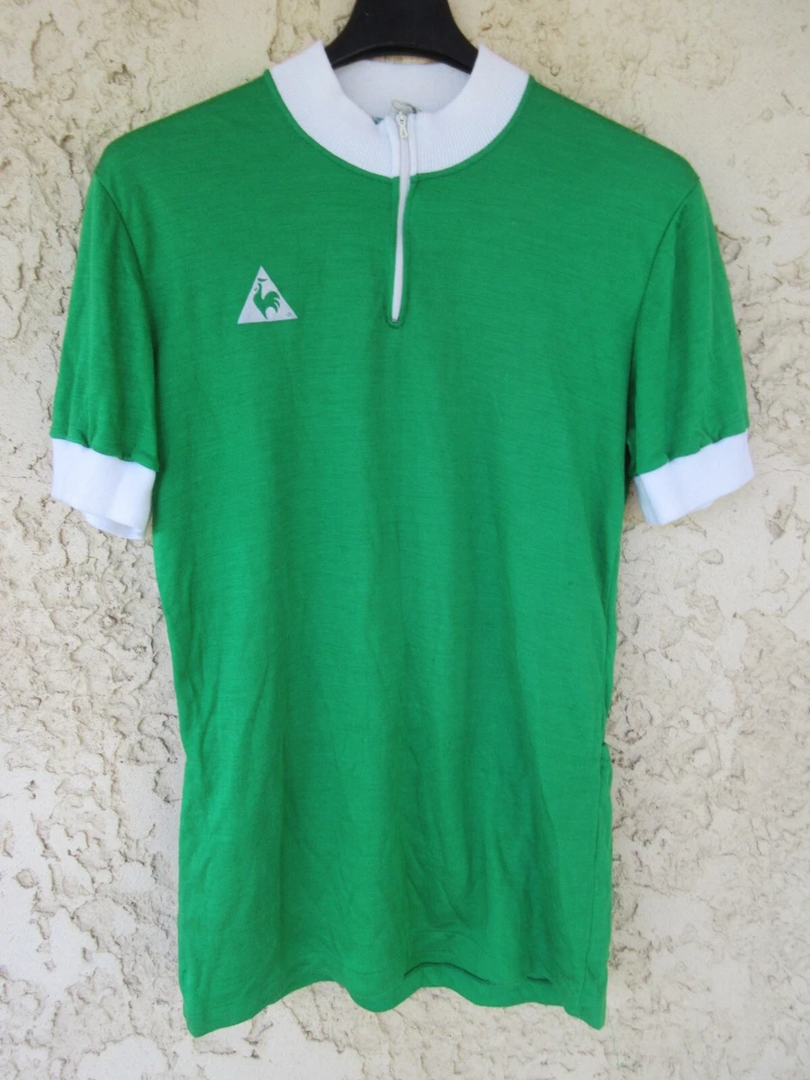Maillot Cycliste Vintage Meaux Cyclo Tourisme Années 70 - Vert - Taille L