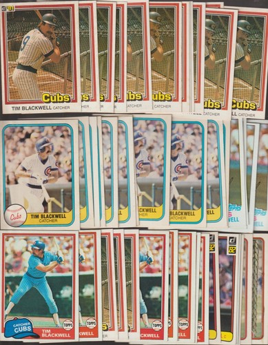 TIM BLACKWELL BULK LOT OF 50 BASEBALL CARDS CUBS only