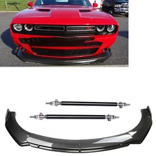 4Pcs Front Bumper Lip Splitter-Spoiler Carbon Fiber For Dodge Challenger SRT SXT