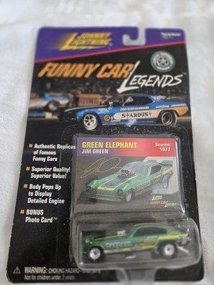1997 JOHNNY LIGHTNING FUNNY CAR LEGENDS 1977 CHEVY MONZA ELEPHANT GREEN