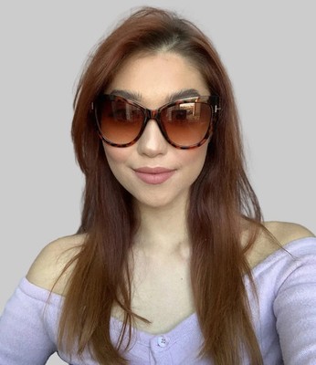 New Fashionista Oversized Elegant Brown Ombré Anime Cat Eye Women's Sunglasses X