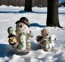 Encore Group Snow Buddies Miniature ornament snowman Lantern Angel Figure 2