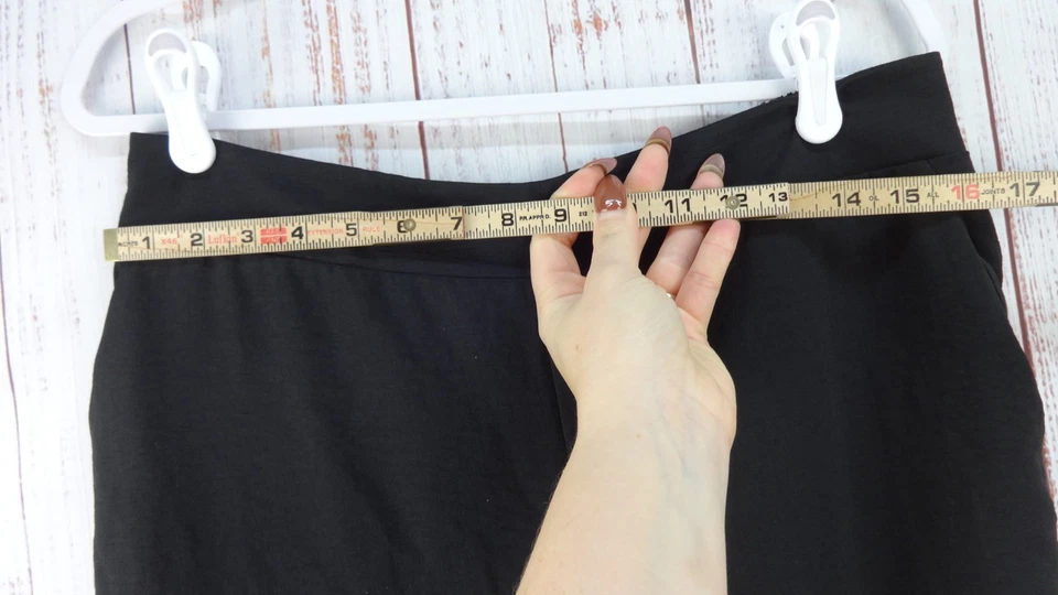 Pantalones de Carrera Nine West Para Mujer Grandes Negros Elastizados Pierna Ancha Oficina Informales Usados en Excelente Condición Foto 3 de 4