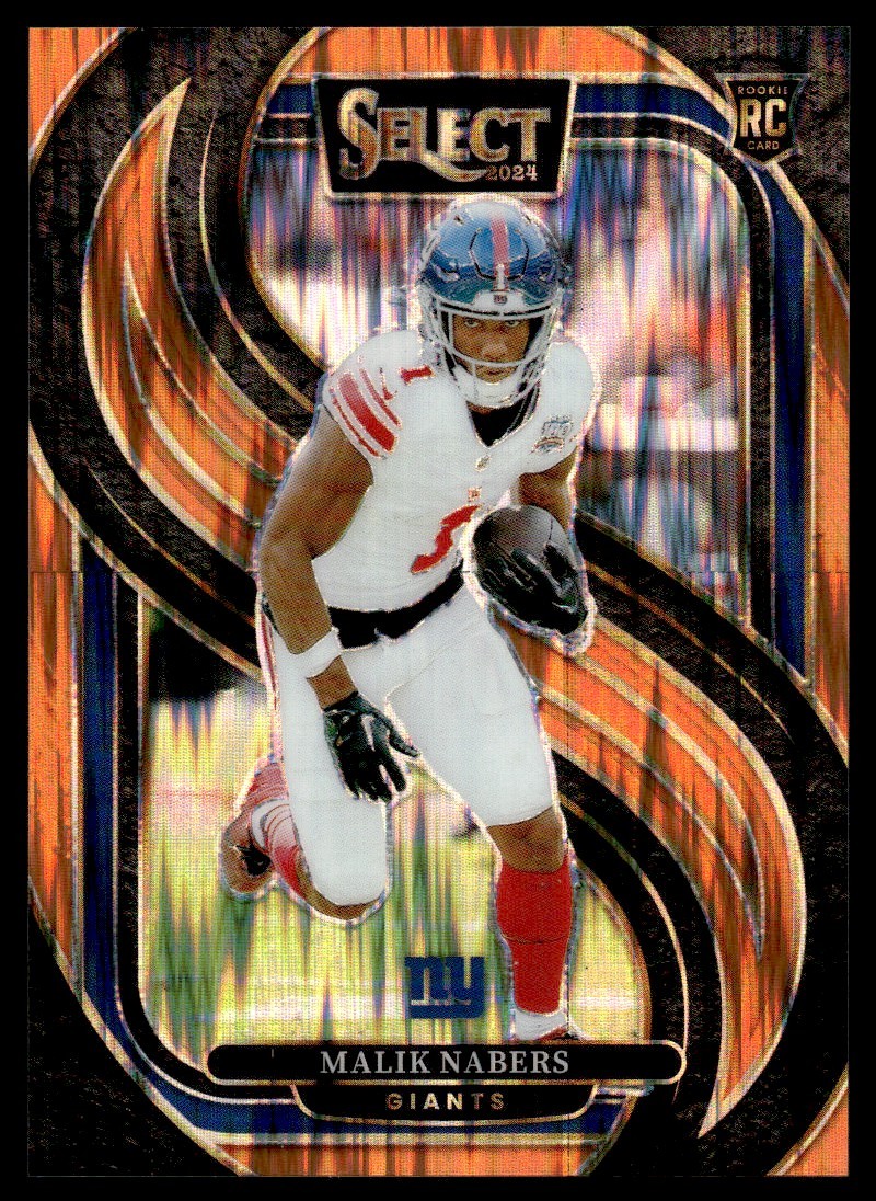 2024 Panini Select Orange Shock Malik Nabers Rookie 365/399 New York Giants #116