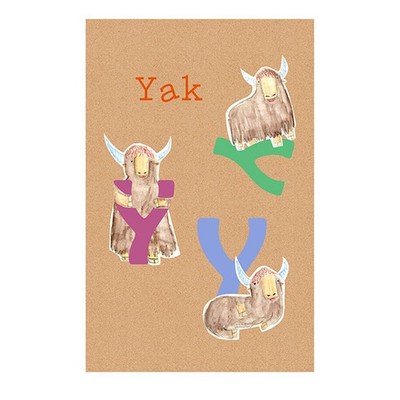 Wandbild ABC ANIMAL Y - bunt - 50x70 cm Wandbild Grafik Poster