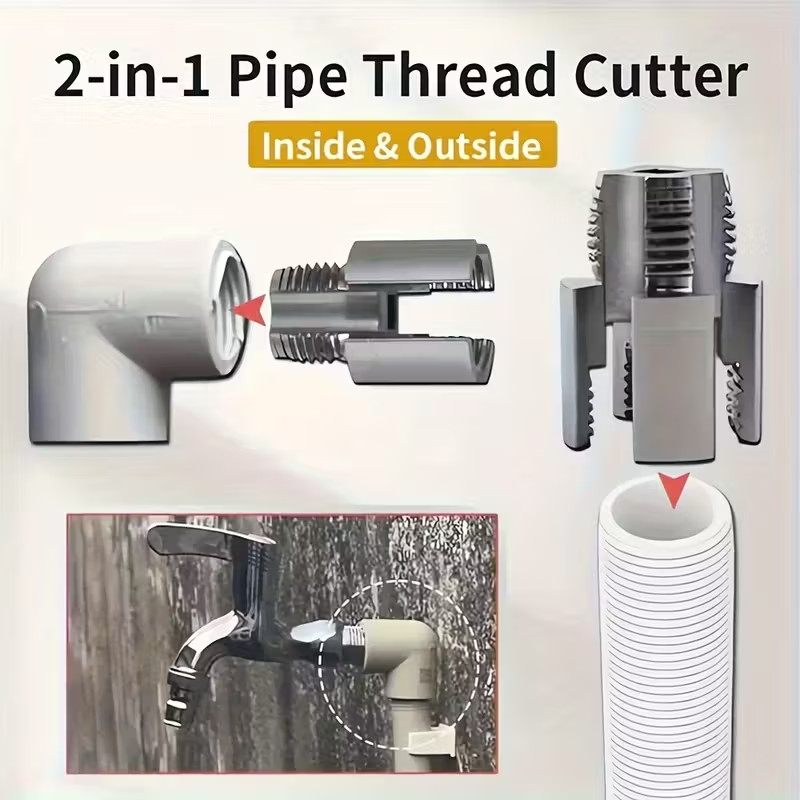 Pipe Threader Kit Pipe Threading Tool Dual-Function Pipe Thread Cutting 1/2in