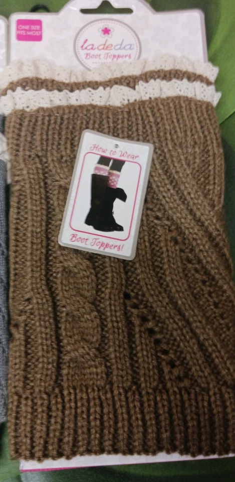 NUEVO ~ Lote de 3 ~ MINX y La De Da ~ Topper de botas de punto y encaje x2 y calcetín de rodilla Foto 4 de 4