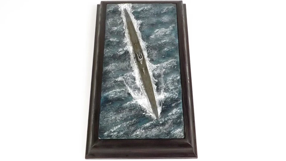 U-Boat type IX A U40 German Submarine 1/350 Sea diorama WW2 Built and painted - Image 3 of 4
