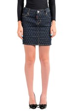 Dsquared2 Women's Dark Blue Denim Pencil Skirt US M IT 42
