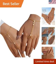 Dainty Gold Hand Chain Bracelets with Adjustable Size - Perfect for Any Occasion