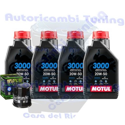 Wartungsset Öl Motul 3000 20W50 Für Yamaha XV1700 A Road Star S 2009-2015