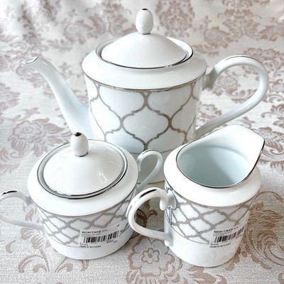 Noritake Eternal Palace Teapot Creamer Sugar Pot Set
