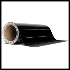 Repositionable Black Gloss Tape with Air-Release, 6" x 20ft for Seamless Finish