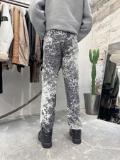 1999 Vintage ROBERTO CAVALLI Jeans Pants White Grey Cow Print Pockets Cotton