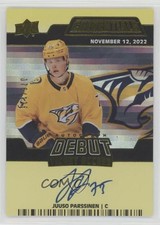 2022-23 Credentials Debut Ticket Access Yellow 76/125 Juuso Parssinen Auto 2u9