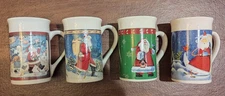 Set of 4 -Royal Norfolk -Christmas- Santa Theme -Cocoa /Coffee Mugs - NICE!