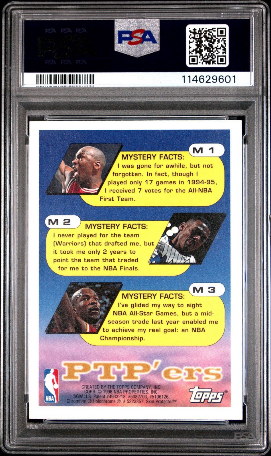 1995-96 Topps - Mystery Finest Michael Jordan #M 1 PSA8 view 2