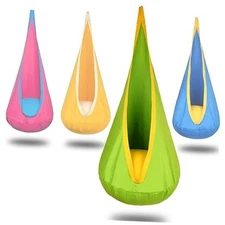 Kids Pod Swing Hanging Seat Child Hammock Chair Indoor and Outdoor Green
