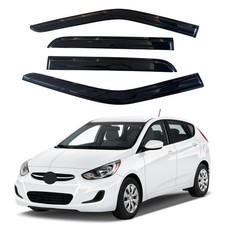 Window Visors For 20122017 Hyundai Accent Hatchback Rain Guards 4pc Set Window Visors For 20122017 Hyundai Accent Hatchback Rain Guards 4pc Set