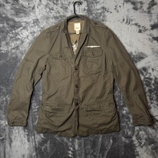 Vintage Y2k Diesel Mens Olive Green Military Style Field Jacket Size X-Large