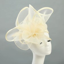 Fascinator Wedding Hat Mesh Bow shape Hatinator with headband and Clip