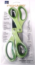 Fiskars 154180-1002 8" Titanium 2 Pack Non-Stick Scissors Green 